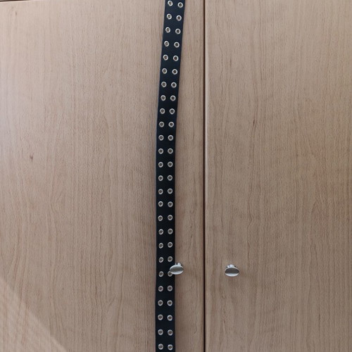 Leather belt unisex used with large studs, 95 cm black