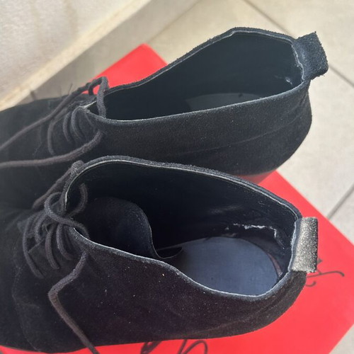 Suede black ankle boots used, size 39