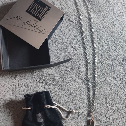 Visetti men's cross necklace stainless steel with chain
