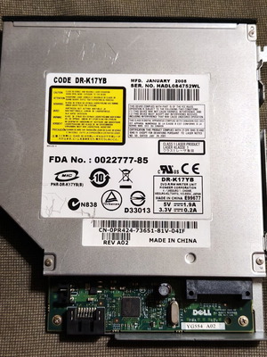 Pioneer DVD/CD R/RW Slim drive used for Dell laptops