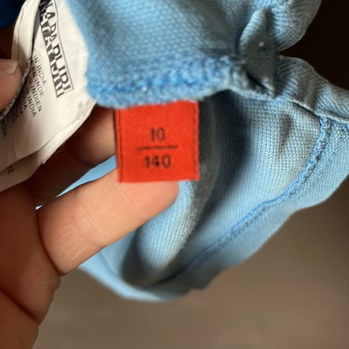 Napapijri kids polo shirt used, blue, size 140 cm