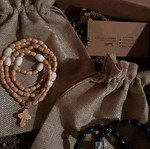 Blessing gift pack new with wooden necklace, bracelets, incense, and icon