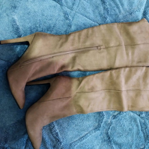 Seven over the knee boots beige brown new, size 38