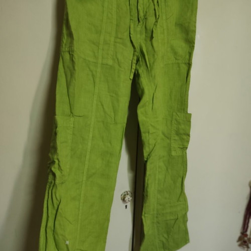 Women's linen pants used, size M, green
