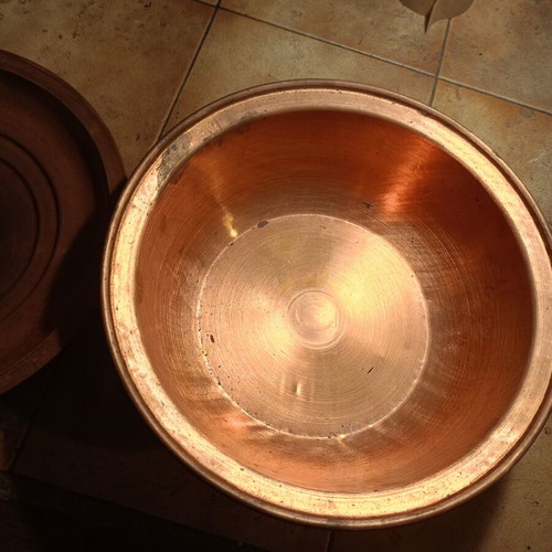 Traditional copper cooking pot new, heirloom