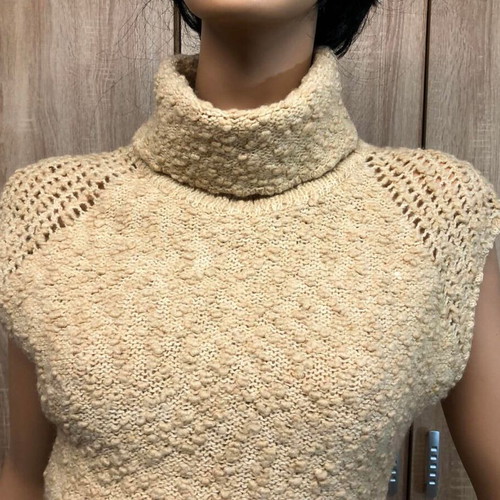 RANNIA Sleeveless Turtleneck Sweater used, size S, beige