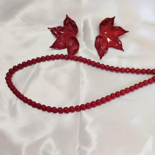 Jewelry set new burgundy color necklace and earrings