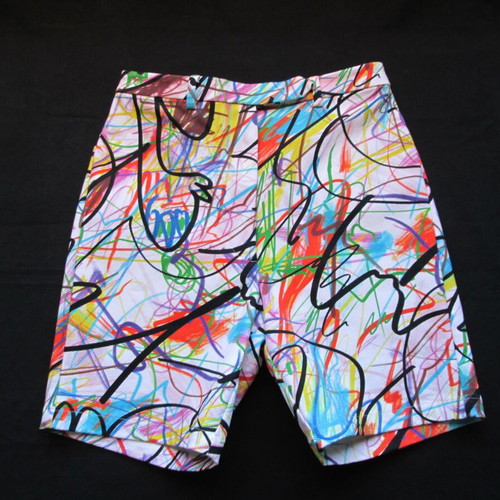 Jeremy Scott shorts with colorful marker drawing, size IT 38/XS