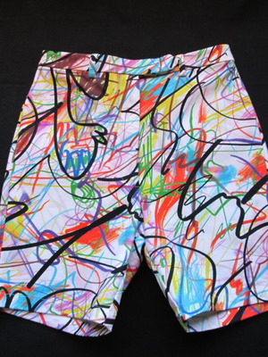 Jeremy Scott shorts with colorful marker drawing, size IT 38/XS