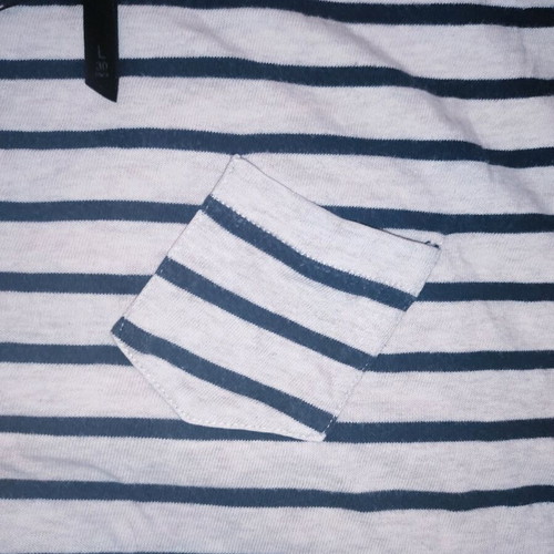 Striped Slouchy Crop Top Bershka like new, beige with blue stripes