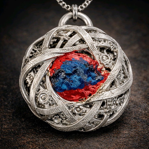 Handmade pendants new, set of 3, 3.5 cm resin