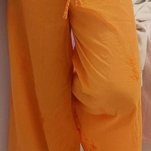 Pantelona pareo orange one size like new, lightweight cotton