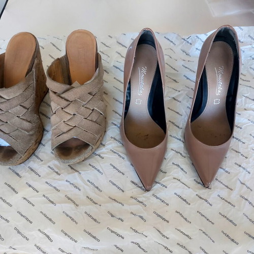 Women's shoes used, sizes 35 and 36, Ugg platform, Mustakas and BSB pumps, Tory Burch sandals
