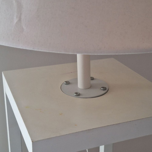 White floor lamp with side shelf 45cm x 160cm