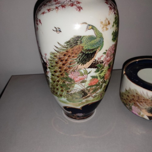Σετ βάζο και τασάκι πορσελάνης Shibata Chinaware LTD. Japan μεταχειρισμένο
