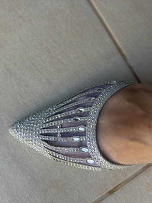 Silver high heel shoes like new, size 41