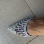 Silver high heel shoes like new, size 41