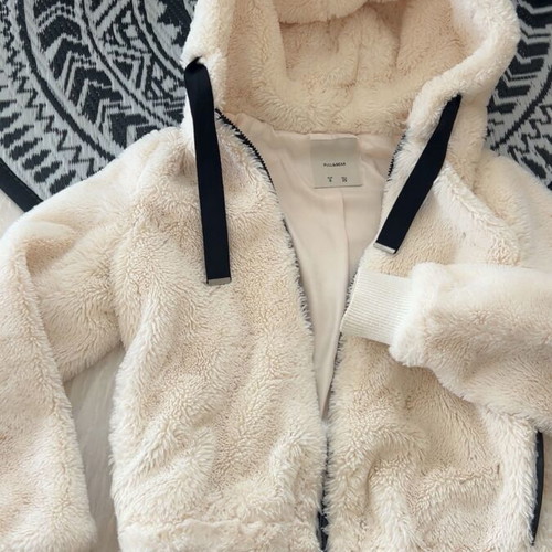 Fur jacket Pull & Bear like new, white, size S