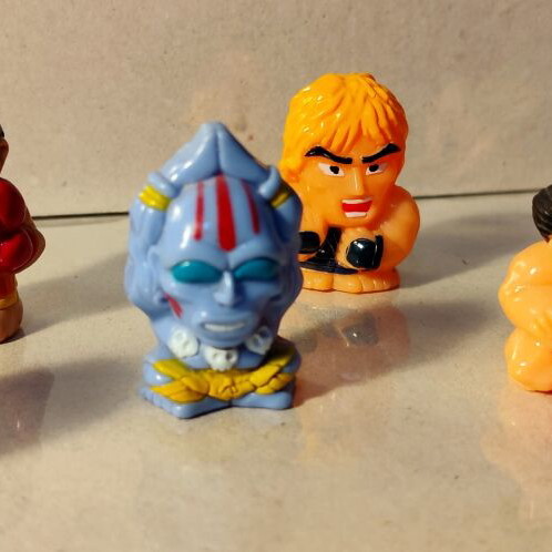 Vintage Street Fighter II finger puppets set of 6 used, Capcom 90s