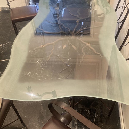 Handmade iron and crystal dining set, unique piece