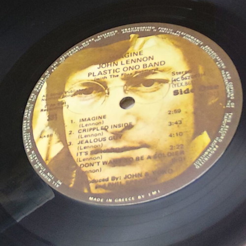 John Lennon Imagine vinyl LP album reissue Greek pressing near mint