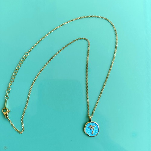 Stainless Steel Necklace with Palm Tree Design new