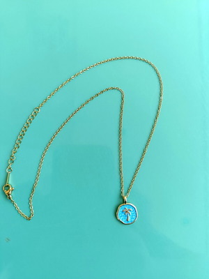 Stainless Steel Necklace with Palm Tree Design new