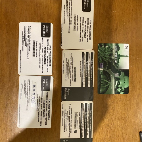Phone cards like new, set of 5 different