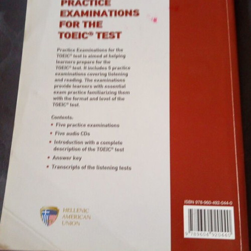 Practice Examinations for the TOEIC Test English book used