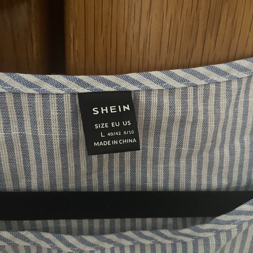Dress Shein summer new, white and blue, size L