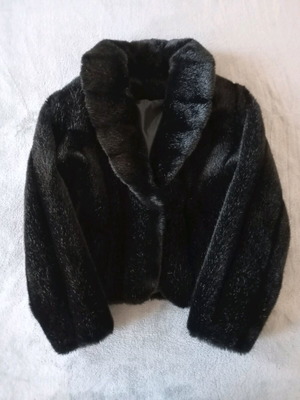 Black ecological fur like new, size M