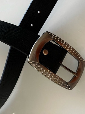 Women's leather belt new, black, size 105