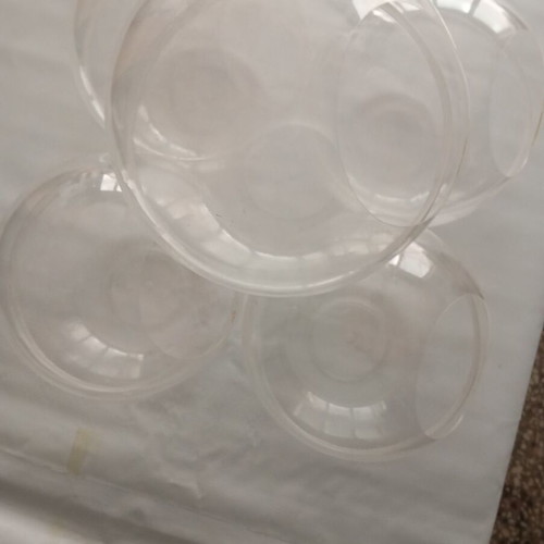Pressed transparent acrylic bowls like new, pack of 5