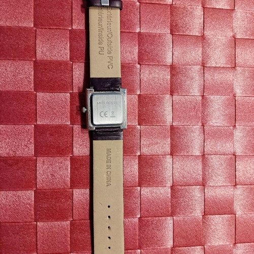 Oriflame women's watch with square silver dial and brown strap new