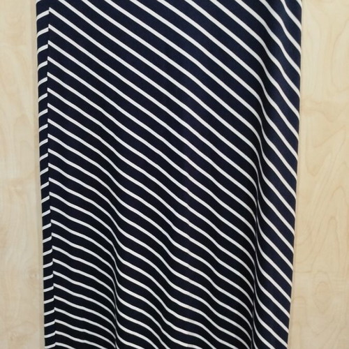 Striped maxi skirt like new, size M, navy blue and white