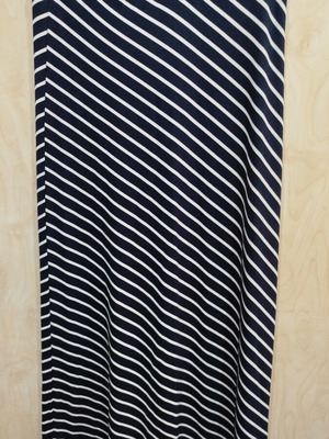 Striped maxi skirt like new, size M, navy blue and white