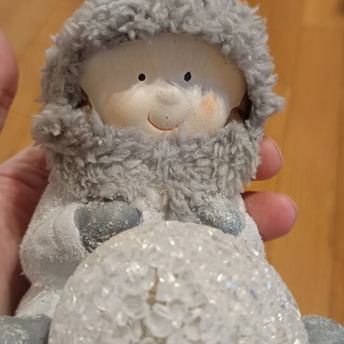 Ceramic girl with battery-powered LED light like new
