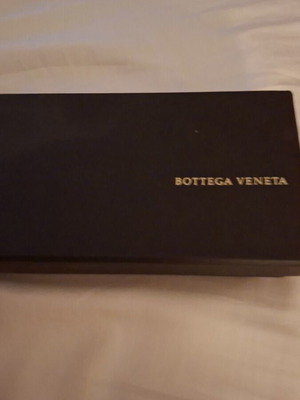 Bottega Veneta large fan with black lace and leather case