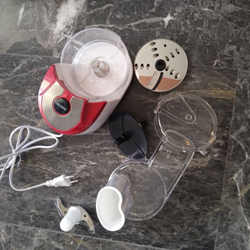 Mini food processor EC01M 250W new, red-white