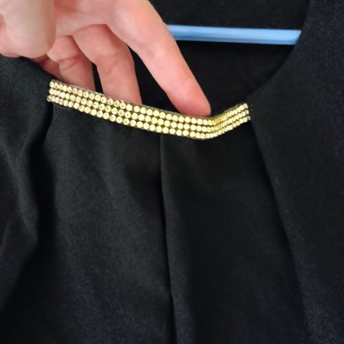 Black blouse like new with silver detail, sizes L to 2XL
