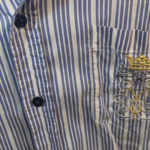 Massimo Dutti Striped Shirt Used, Size M, White-Blue