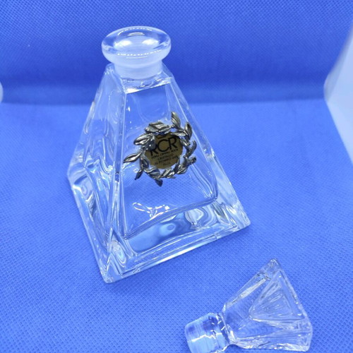 RCR crystal perfume bottle used with silver detail