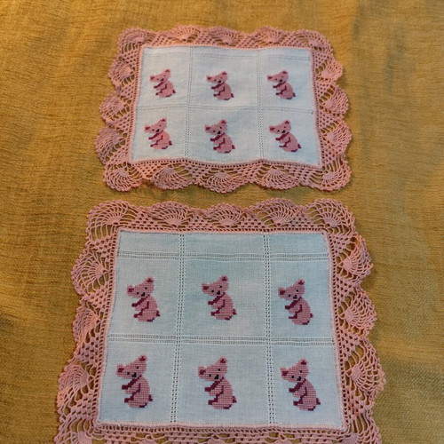 Knitted children's and cross-stitch embroidery set like new