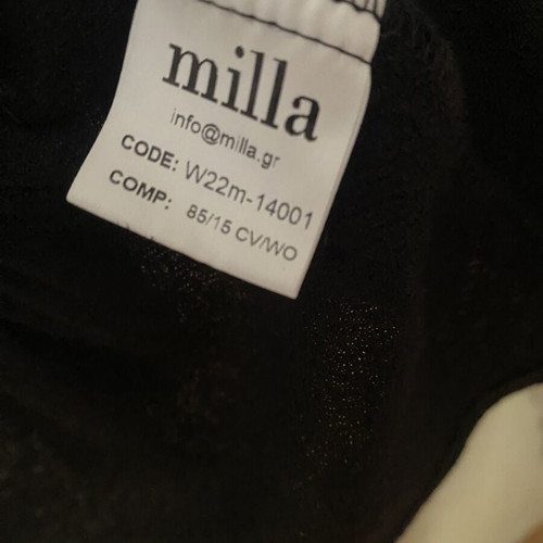 Milla black V neck blouse with zipper, size L