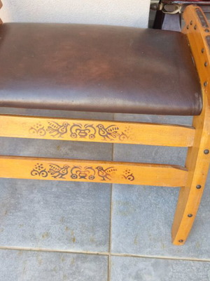 Stool like new with leather seat