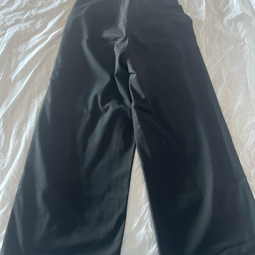Pull & Bear wide-leg black pants like new with button salopette feature