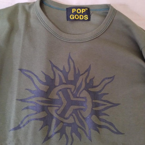 Pop Gods Long Sleeve Shirt used, elastic, tribal design, size M