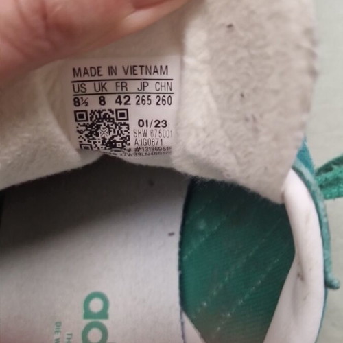 Adidas Gazelle green shoe like new, size 42