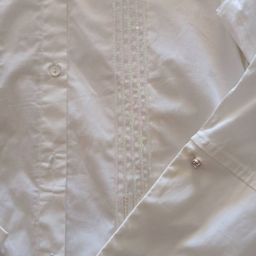 Nara Camicie White Vintage Chic Shirt with High Cuffs like new