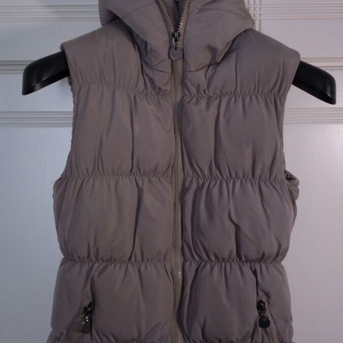 Grey children's sleeveless jacket with hood like new, size S